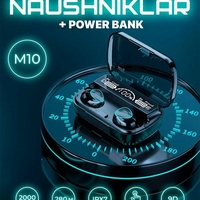 M10 powerbankli naushnik 3 tasi 1 da