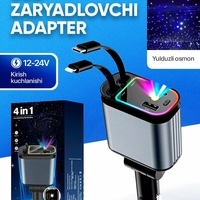 Avto zaryadnik adapterli unversal portlar