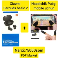 Xiaomi Earbuds Basic 2 rangi qora Aksiya !  Bonusga Pubg mobile uchun