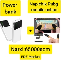 Power bank Lyria 20000mAh Aksiya !  Bonusga Pubg mobile uchun napalchik