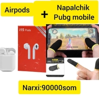 Airpods i 15tws oq aksiya bonusga Napalchik Pubg mobile uchun 2 ta